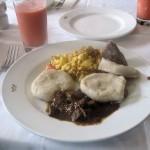 Jamaican Ackee and saltfish and steamed dumplins