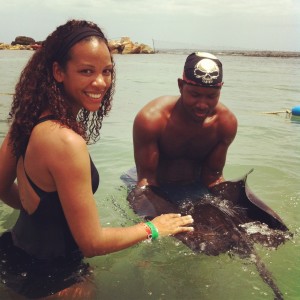 Stingray at the Dolphin Cove, Negril, Jamaica